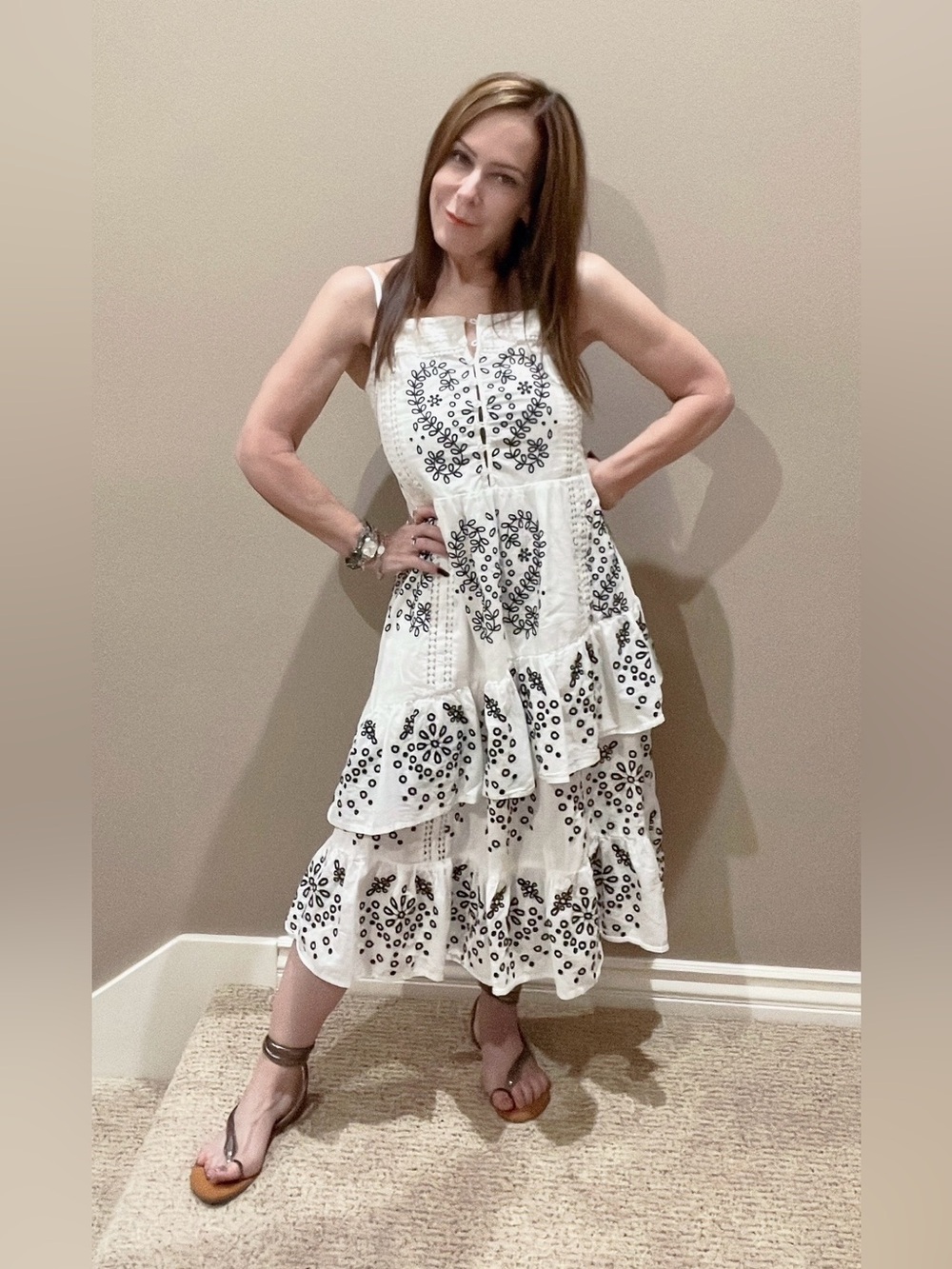 MARISSA WEB Embroidered Midi Dress